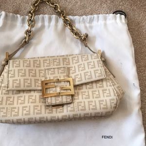 Fendi mini shoulder bag with gold chain strap